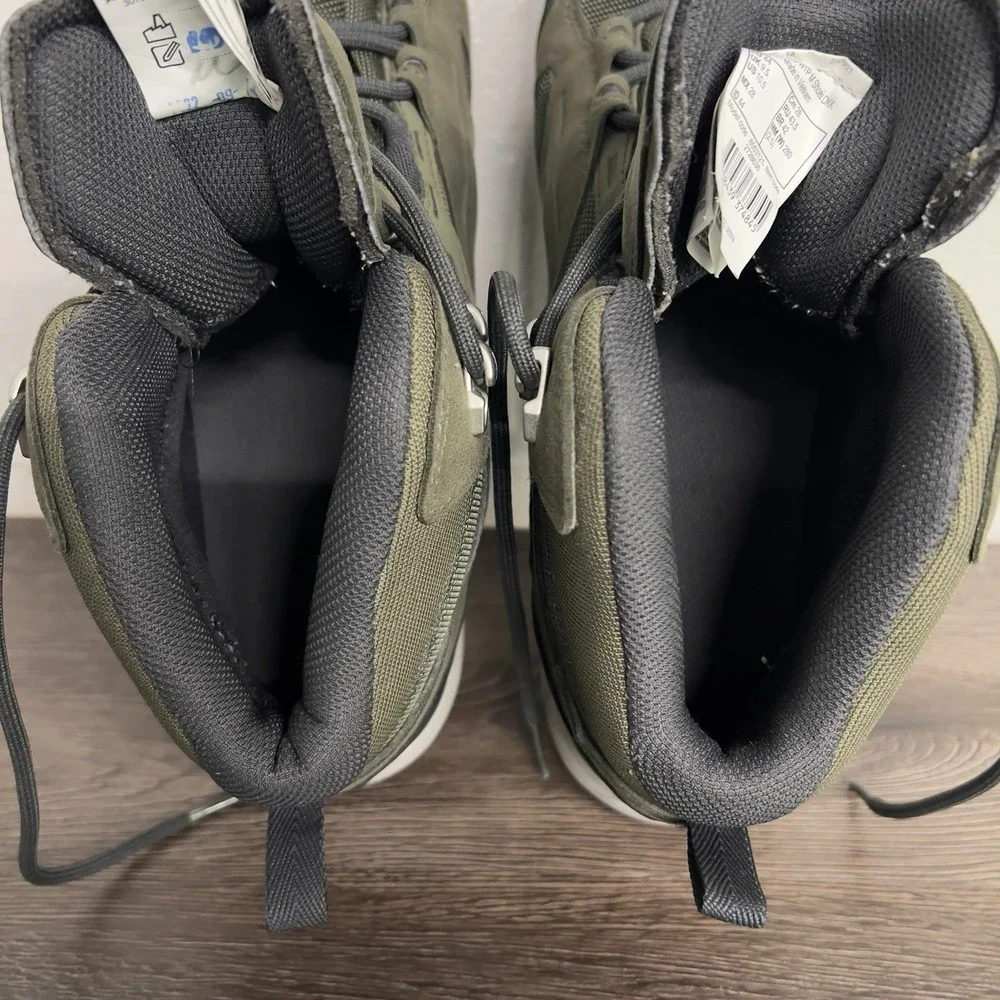 Quechua MH100 Mid Waterproof Hiking Boots Olive Green Men's Size 10.5 EU 44